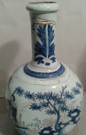 vase bouteille à panse sphérique chine avant restauration